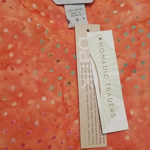 Nomadic Traders top orange polka dot NWT - Picture 2 of 4